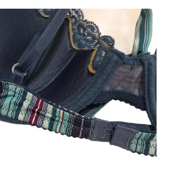 Victoria's Secret Blue Stripe Demi Bra Sz 36B - Picture 6 of 8